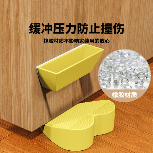 Mileqi removable anti-collision door plug without punching bedroom door anti-collision wall silent windproof door stop anti-slip retainer anti-pinch hand blue love type 1 pack