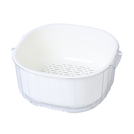 Shantou Lincun water drain basket double-layer sink drain basket kitchen plastic fruit plate household water filter basket transparent white small multi-grid dinner plate convenient and practical