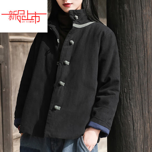 Woodpecker (TUCANO) retro cotton and linen quilted thickened cotton coat for women in winter new Chinese style national style double-breasted button-up stand-up collar cotton-padded jacket burgundy (small quantity in stock) this year's popular light luxury brand L recommended 95-120 Jin Jin equals 0.5 kg