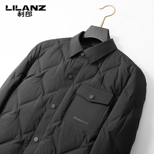 利郎（LILANZ）秋冬季男士高级感翻领短款羽绒服休闲轻薄款潮流保暖鸭绒外套 棕色 4XL