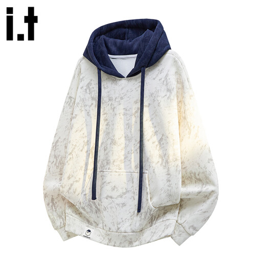 ШОКОЛАДНЫЙ it Мужская американская модная брендовая толстовка с капюшоном контрастного цвета, мужская зимняя бархатная свободная куртка-пуловер 2025 года, черная, XL Рекомендуется 130-145 Джин Джин равен 0,5 кг