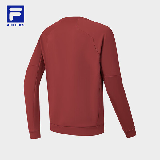 FILA Official Men's Pullover Sweatshirt 2026 Spring New Fitness Sports Comfortable Knitted Long-Sleeved Top Dark Blush-WI L 175/96A/L