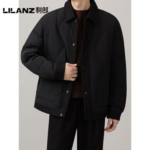 利郎（LILANZ）官方羽绒服夹克冬季新款男士休闲时尚简约90白鸭绒翻领保暖上衣外 米色-旗舰款 M