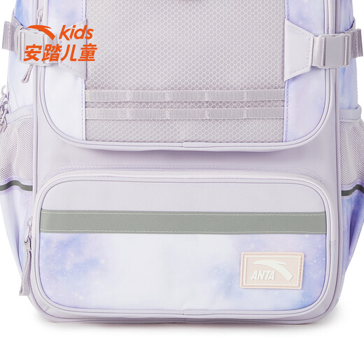 Anta children's schoolbags, men's and women's backpacks, spring new large-capacity shoulder bags with full printing, trendy backpacks with tutoring bags, purple/full printing-1 F