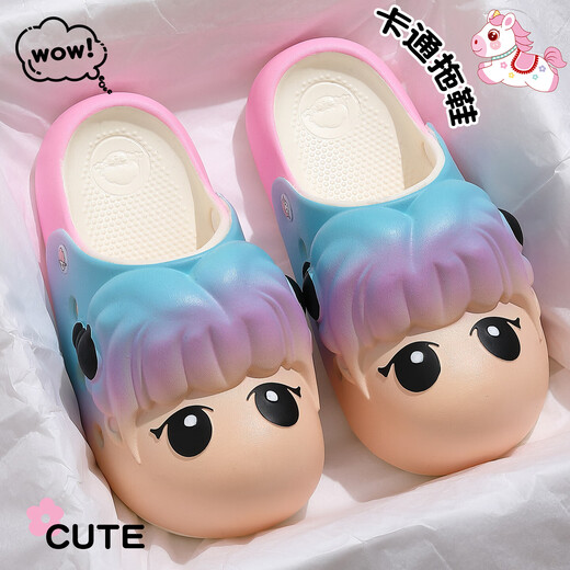 Bermuda Qingchen My Little Pony Sandal Slippers for Girls and Children 2026 New Indoor and Outdoor Home Non-Slip Baotou Parent-child Slippers for Men Purple Blue Pink 33-34 Standard Code