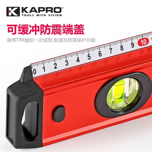 KAPRO Cape Road level ruler with scale woodworking special drawing line measuring ruler installation wall shelf leveling water ruler 770 770-60 cm (with scale) non-magnetic