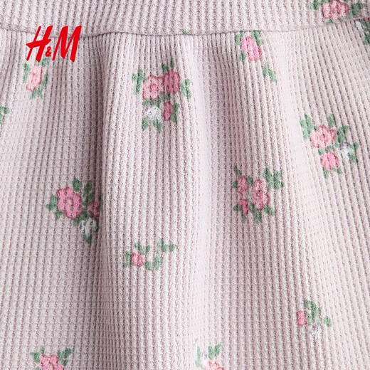 H&M2026 Spring New Children's Clothing Baby Girl Cotton Printed Dress 1315459 Light Purple/Flower 66 66/48(4-6M)