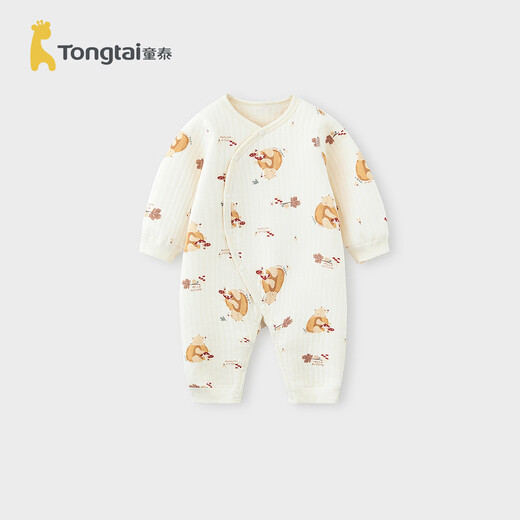 Tongtai (TONGTAI) baby jumpsuit autumn and winter pure cotton baby clothes children's clothespin cotton boneless crawl suit orange 90cm