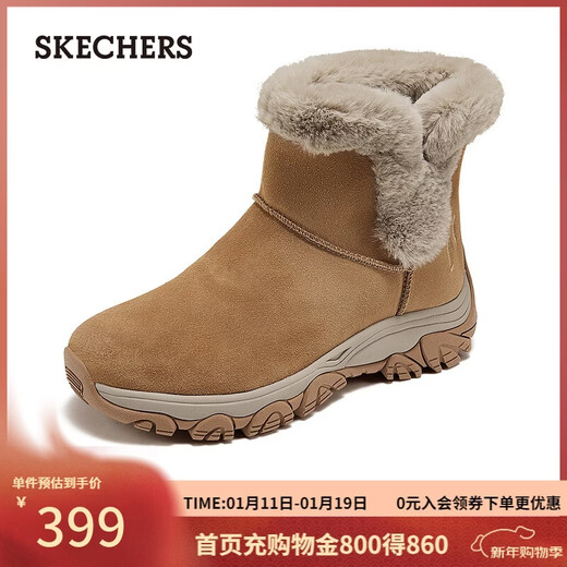 Skechers New Year's gift boots for women 2025 new winter velvet warm snow boots high-top outdoor casual boots 169103