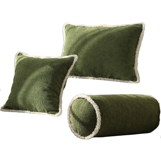 Jun Yuexi Nordic style sofa pillow light luxury and high-end living room three-dimensional moss pattern bedside cushion back cushion micro velvet large lucky rabbit-honey mustard (core included, one-piece non-detachable) pillowcase pillow (core included)