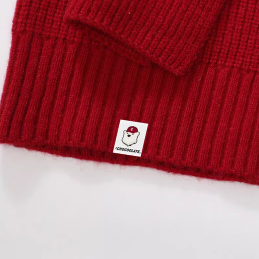 CHOCOOLATEit zodiac year red sweater sweater for women winter scarf collar fashion casual top red M