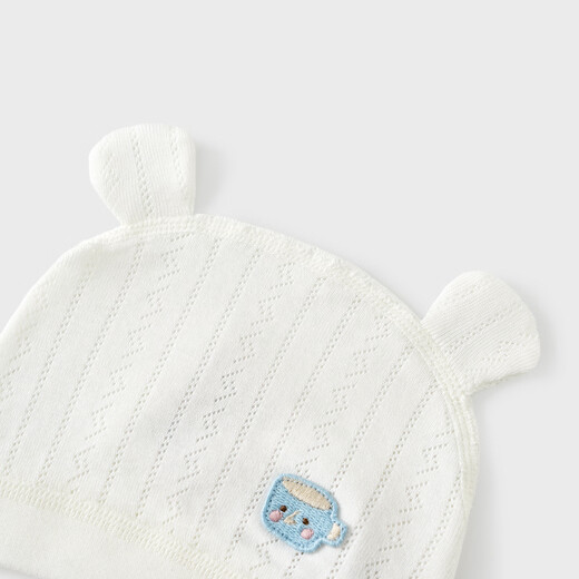 TONGTAI baby hat modal cotton newborn mesh fetal cap newborn baby breathable windproof hat white 0-3 months