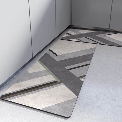 Fantasy kitchen floor mats, wipeable, washable, stain-resistant floor mats, waterproof, oil-repellent, non-slip carpet strip mats, door mats, Junhui 60x180cm, single pack