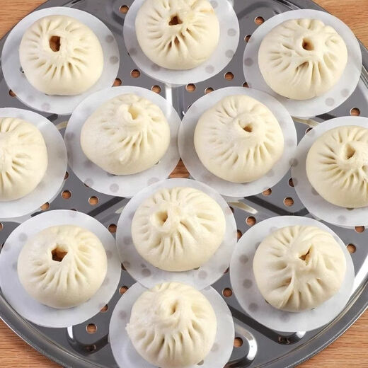 Fantasy steamer paper steamed buns steamer pad paper steamer cloth steamed bun oil paper pad non-stick large quantity and good price diameter 34cm 500 sheets
