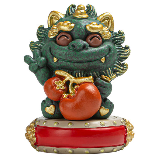 BOSSY Forbidden City Style Cultural Creation Lucky Stone Lion Good Things Happen Ornament Tea Pet Housewarming Wedding Birthday Company New Year Gift Brand New Upgraded Good Things Happen Pair + Base High-end Gift Box