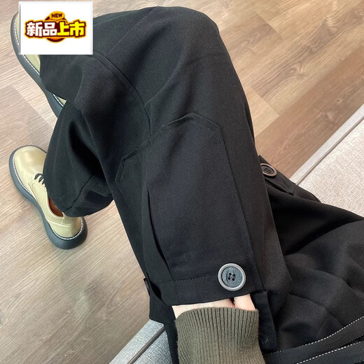 Early diameter plus cashmere black overalls for women in autumn and winter new high waist slimming American style leggings plus fleece pants black (thick plus cashmere) M