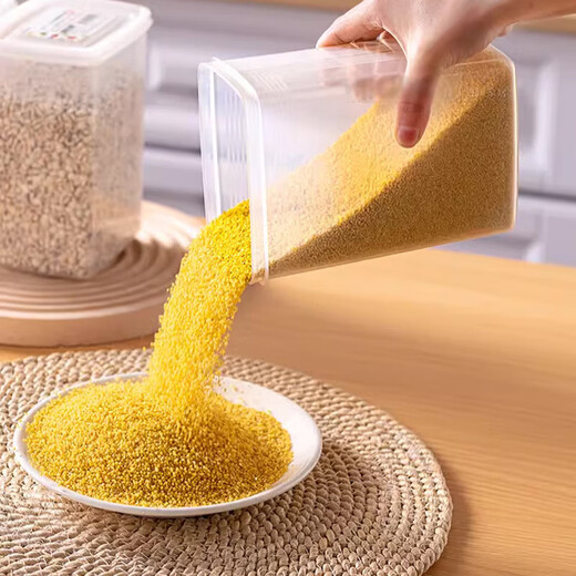 Home KATEI STORY Japan imported grain storage box rice bucket food grade plastic sealed jar nut tea storage jar moisture-proof 10 pieces