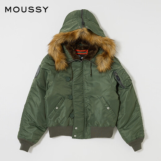 Moussy x AVIREX cooperation model 2026 early spring new fur collar flight jacket 010IAF01-5641 150 military green one size