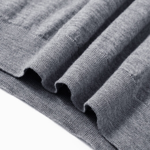 Bosssunwen machine washable spring recommended business casual soft skin-friendly exquisite high frequency men's wool sweater light gray L