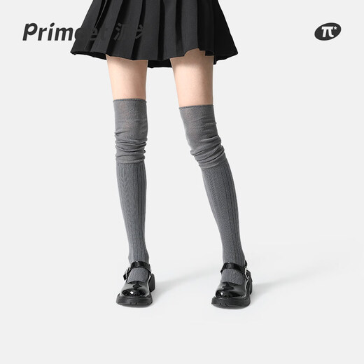 Pami (pami) miu knee-high socks, black socks, women's spring and summer boots, long legs, high non-slip gray jk stockings, gray_70cm knee-high socks, one size fits all, suitable for sizes 36-39