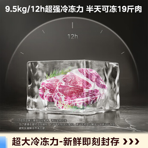 Midea refrigerator 601pro double-door double-door frequency conversion first-class energy-efficiency household smart refrigerator energy-saving air-cooled frost-free odor-free ultra-thin embeddable large capacity trade-in 601 liter double door丨large freezer丨double PT odor-cleaning