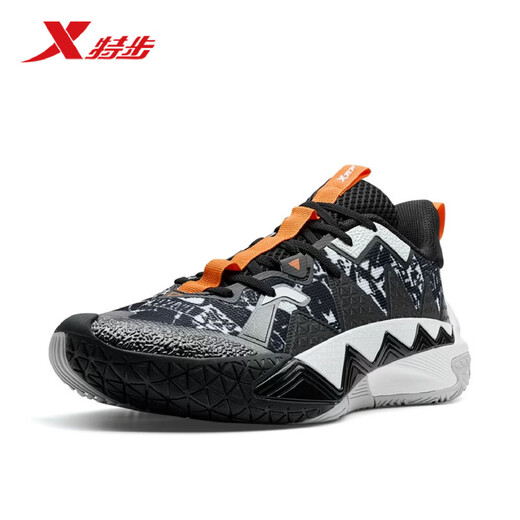 Xtep Basketball Shoes Counterattack 5th Generation Men's 2026 New Shock Absorbing Anti-Slip Professional Practical Sneakers 974119120002 Black/Classic White 40