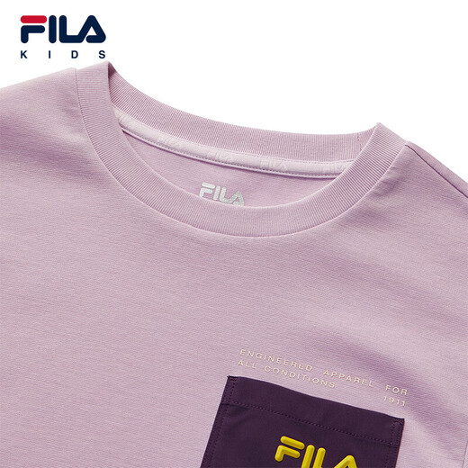 FILA Children's Clothing Long T Category 2025 Autumn New Men's and Women's Long Sleeve T-shirts for Medium and Large Children Blushed Purple-VT 130