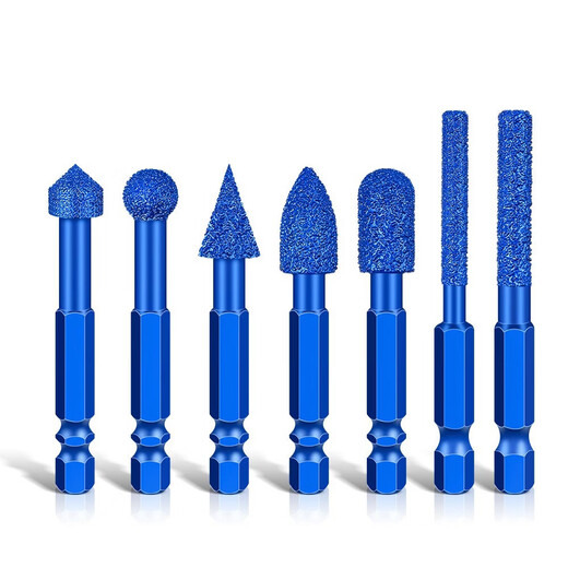 Diamond grinding head seven-piece set, carbide rotary file, stainless steel ceramic special and efficient deburring, polishing, trimming and engraving multi-function tool