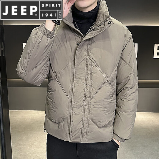 JEEP SPIRIT Down Jacket Men's Jacket Winter 2025 New Slim Short Men's Fashion K-Style Handsome Thickened and Warm Black M