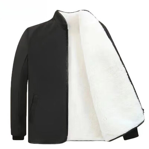 Hengyuanxiang fur integrated sheepskin jacket for middle-aged and elderly people in winter windproof and warm genuine leather liner top men's thickened wool cotton jacket black pearl white liner 4XL (165Jin Jin equals 0.5kg -185Jin Jin equals 0.5kg)
