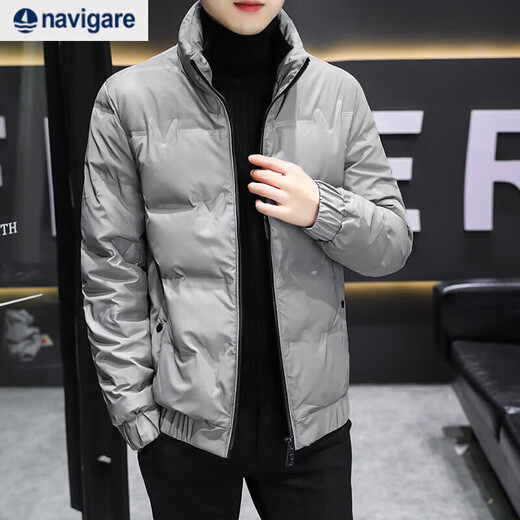 Navigare Italian dinghy winter down jacket for men 2024 new trendy brand thickened handsome versatile short winter coat gray M