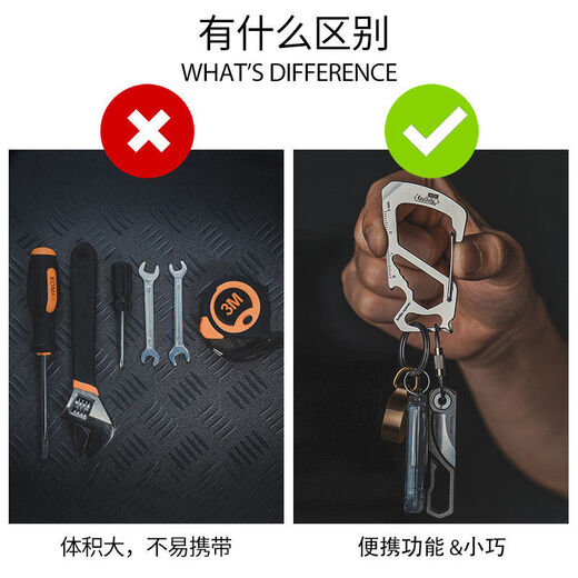 CooYoo KS00 stainless steel multifunctional outdoor carabiner quick-hang keychain car buckle hook KS00 keychain