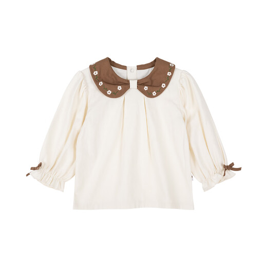 YOUGE (YOUGE) baby retro contrasting color doll collar long-sleeved shirt, popular in autumn, skin-friendly and breathable for children