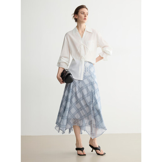 ELLE French White Linen Shirt Women's 2026 Spring New Relaxed Simple Loose Casual Commuting Shirt White S