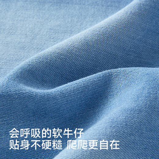 YEEHOO's same model in the mall YEEHOO baby jumpsuit for boys, denim khaki, spring and summer long-sleeved khaki, versatile new style