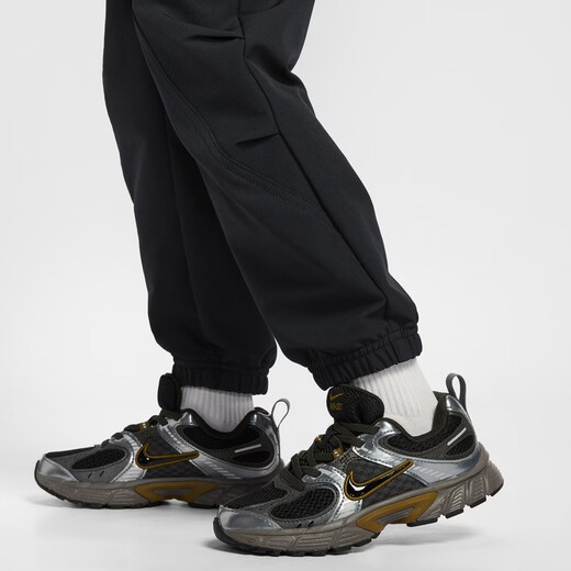 Nike toddler thin velvet lining overalls trousers spring new boys functional style woven comfortable NIKE IU5327 010 black 110 XS