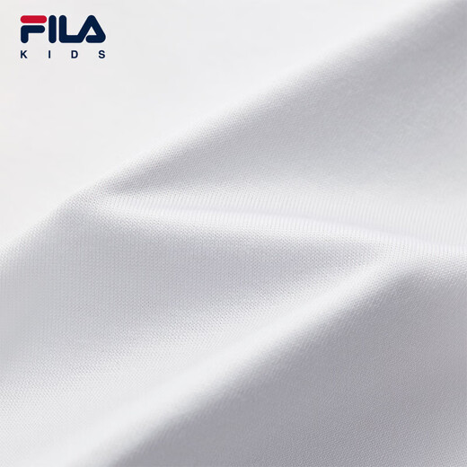 FILA liquid ammonia finishing children's tops 2025 new autumn short-sleeved T-shirt for boys and girls standard white-WT 175