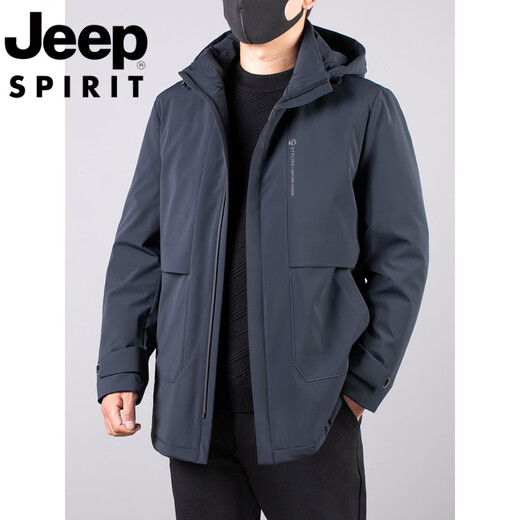 JEEP SPIRIT Jeep international brand middle-aged men's winter large size mid-length down jacket plus fat plus size daddy outfit removable black #816 3XL recommended 170-180Jin Jin equals 0.5kg Select