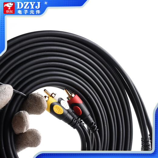 DZYJ three-to-three Lotus AV audio cable set-top box to TV three-color cable 3.5mm to 3RCA 3 Lotus audio cable 3.5 four-level head-3RCA one-to-three audio cable 1.5 meters No Specifications