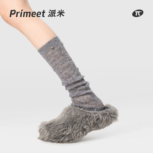 Pami PRIMEET/Pami gray calf socks autumn and winter new stockings warm pile socks miu stockings dark gray - pack 1 pair one size fits all (suitable for sizes 36-39)