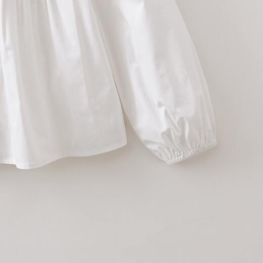 MARC&JANIE Elegant and sweet girls pure cotton collar shirt 2026 spring new style 560169 off-white 110 (recommended height 101-110)