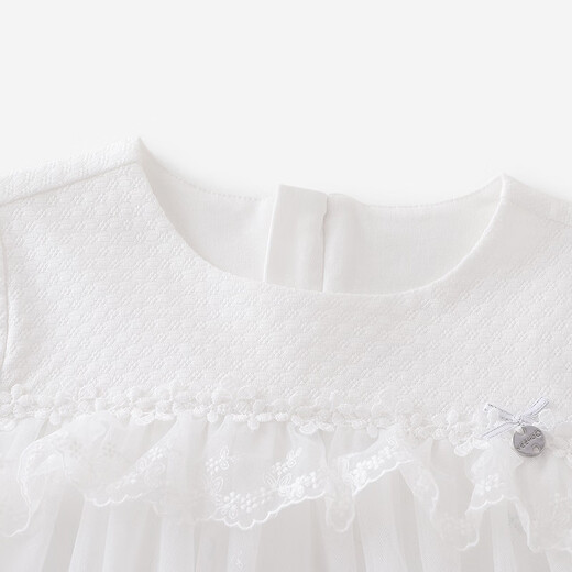 YEEHOO shopping mall same style newborn clothes long-sleeved baby girl zipper solid color jumpsuit baby outing clothes Yunsi white 73cm