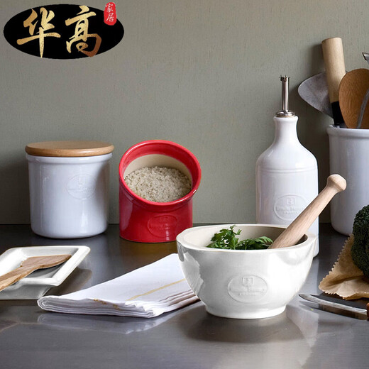 Zhizhou France Emile Henry imported garlic masher garlic mortar manual spice grinder ceramic mortar clay color 0.45L