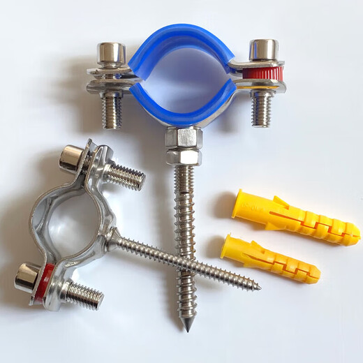 Xu ordered stainless steel buckle pipe bracket screw pipe holder hoop pipe hoop ppr pipe water pipe clamp clip bracket pipe clamp 38-40 with m8*70 screw without leather pad 1 piece