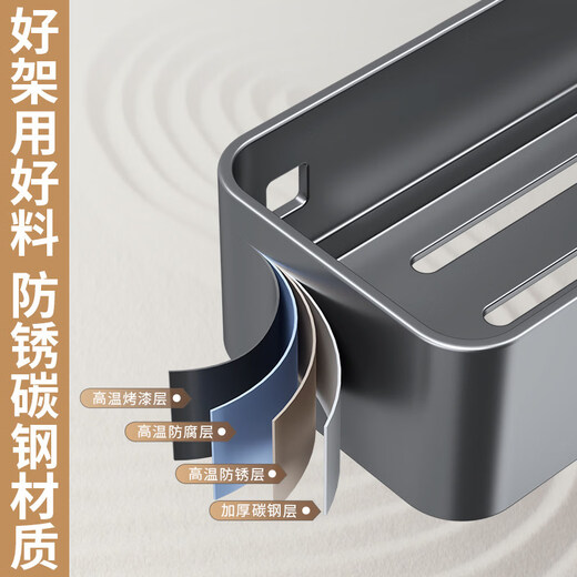 Tuojin Kitchen Refrigerator Rack Side Storage Shelves Wall-mounted Household Multi-Layer Condiment Supplies Cling Film Classic White Double Layer 1 Basket 1 Rack Upgraded Thickening - Increased Layer Spacing