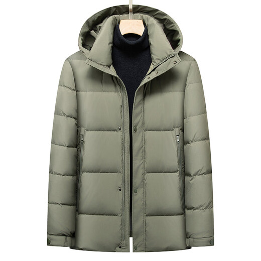 KBXNG劲霸新款羽绒服男短款加厚御寒高充绒中年加厚防寒服冬季时尚外套 藏蓝 S 165