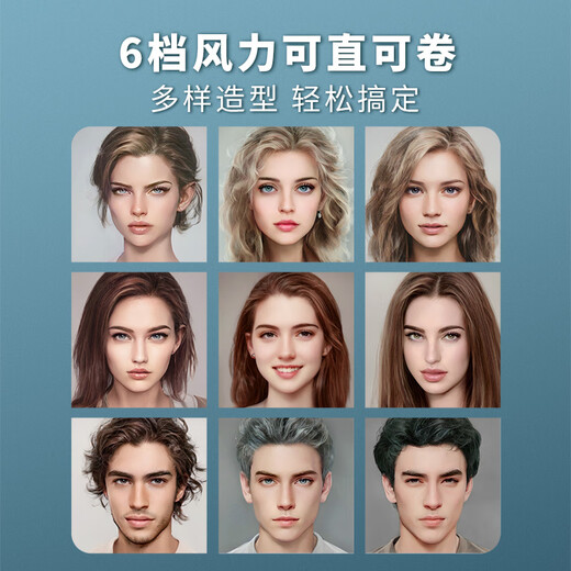 Fire Phoenix hair dryer for barber shops, negative ion 2200W high-power hair salon, high wind, quick drying, household high-speed constant temperature hair care without damaging hair 8960 8960 Obsidian Black (2200W)