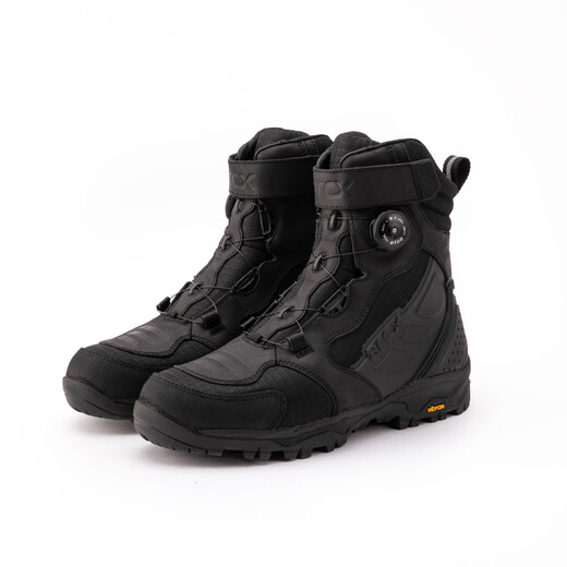 Yakus motorcycle riding shoes motorcycle boots anti-fall real cowhide knob buckle waterproof outdoor riding Vibram bottom anti-slip L60884 black 40