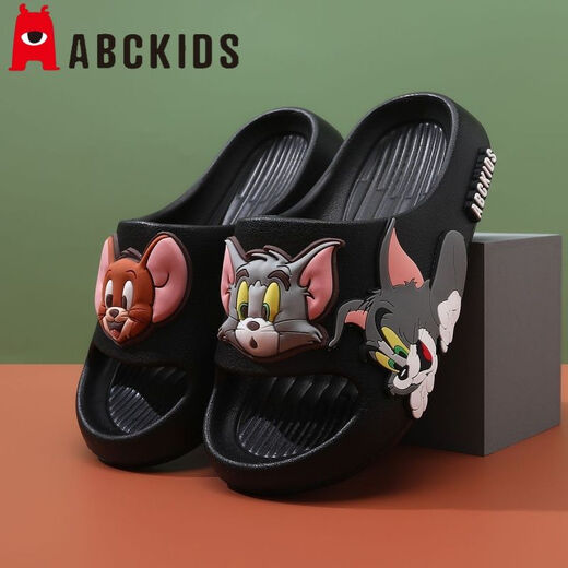 Abckids children's slippers Tom and Jerry boys 2025 new girls anti-slip indoor boys eva slippers royal blue Tom and Jerry 32-33 shoe inner length about 21.5cm