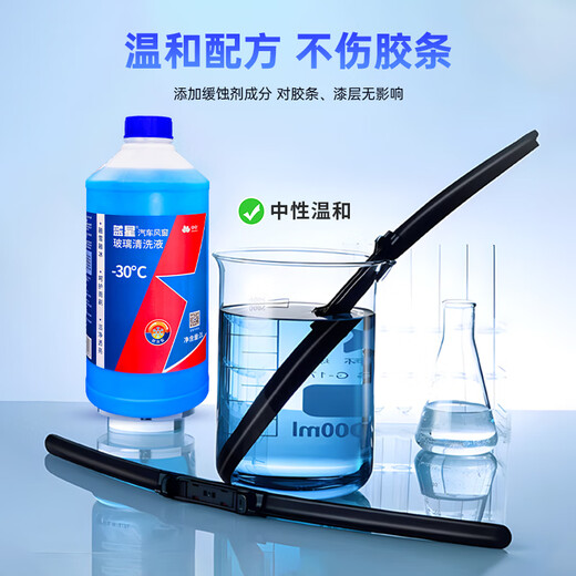 Blue Star antifreeze glass water -30 degrees 2L*2 bottles, powerful car oil removal film and decontamination, winter wiper water, universal for all seasons